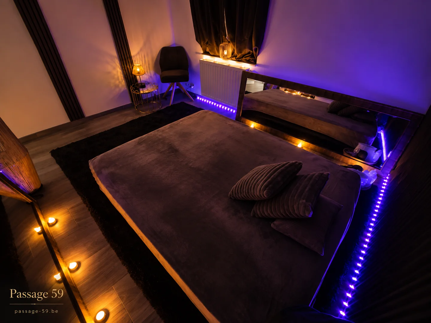 Vue panoramique d'une cabine de massage Passage 59 à Mettet
